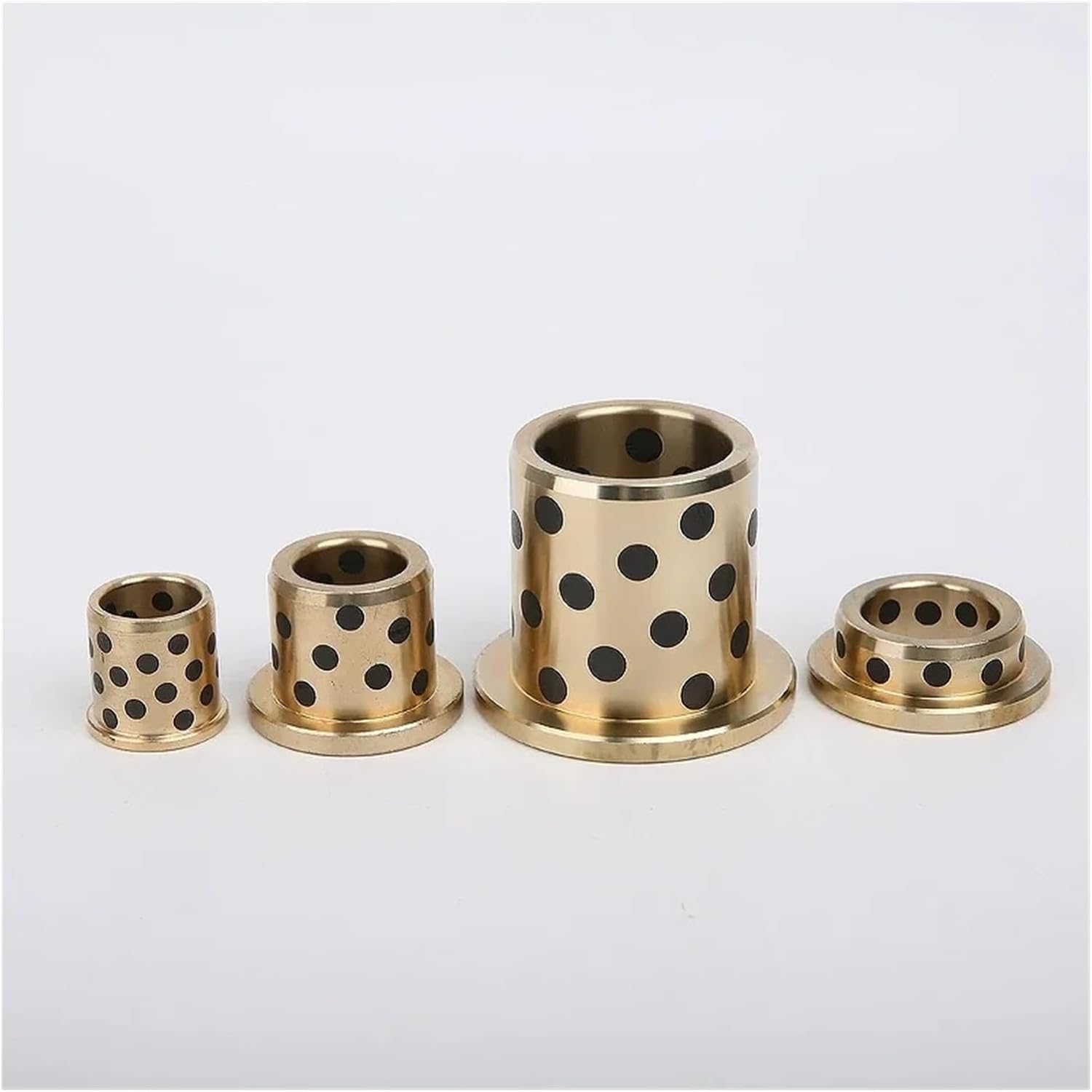 Graphite Brass Sleeve Oil-Free Flange Self-lubricating Bushing JFB20x24x20 20x24x25 20x24x30 20x24x35 20x24x40 20x24x50 20x26x15(5Pcs,JFB20x24x30-32x4)