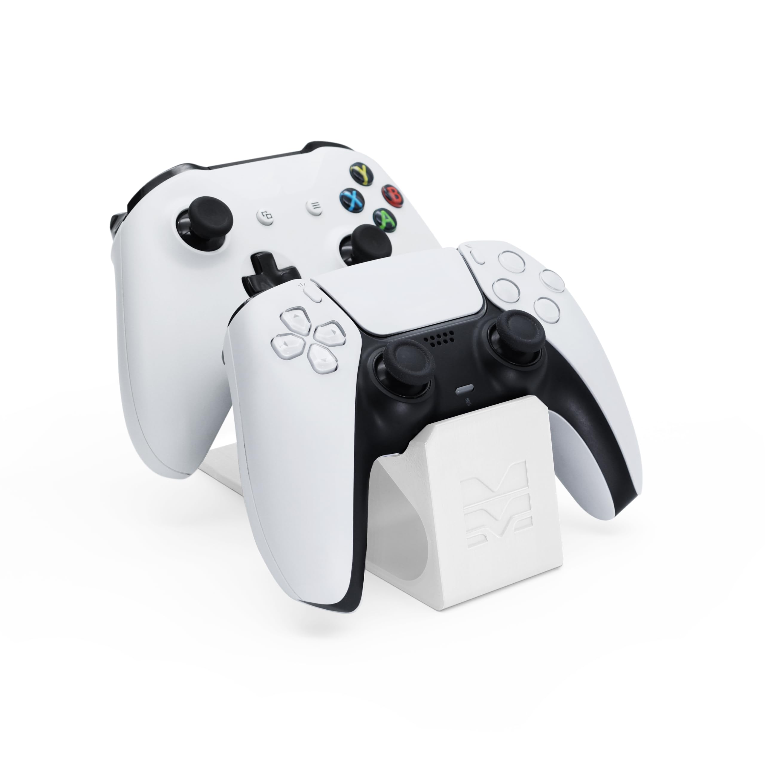 Universal Dual Controller Stand – 3D Printed Display Dock & Desk Organizer for 2 Controllers | Compatible with PS5, PS4, Xbox Series X|S, Xbox One & PC Gamepads (Dual Stand, Pearl White)-image-27