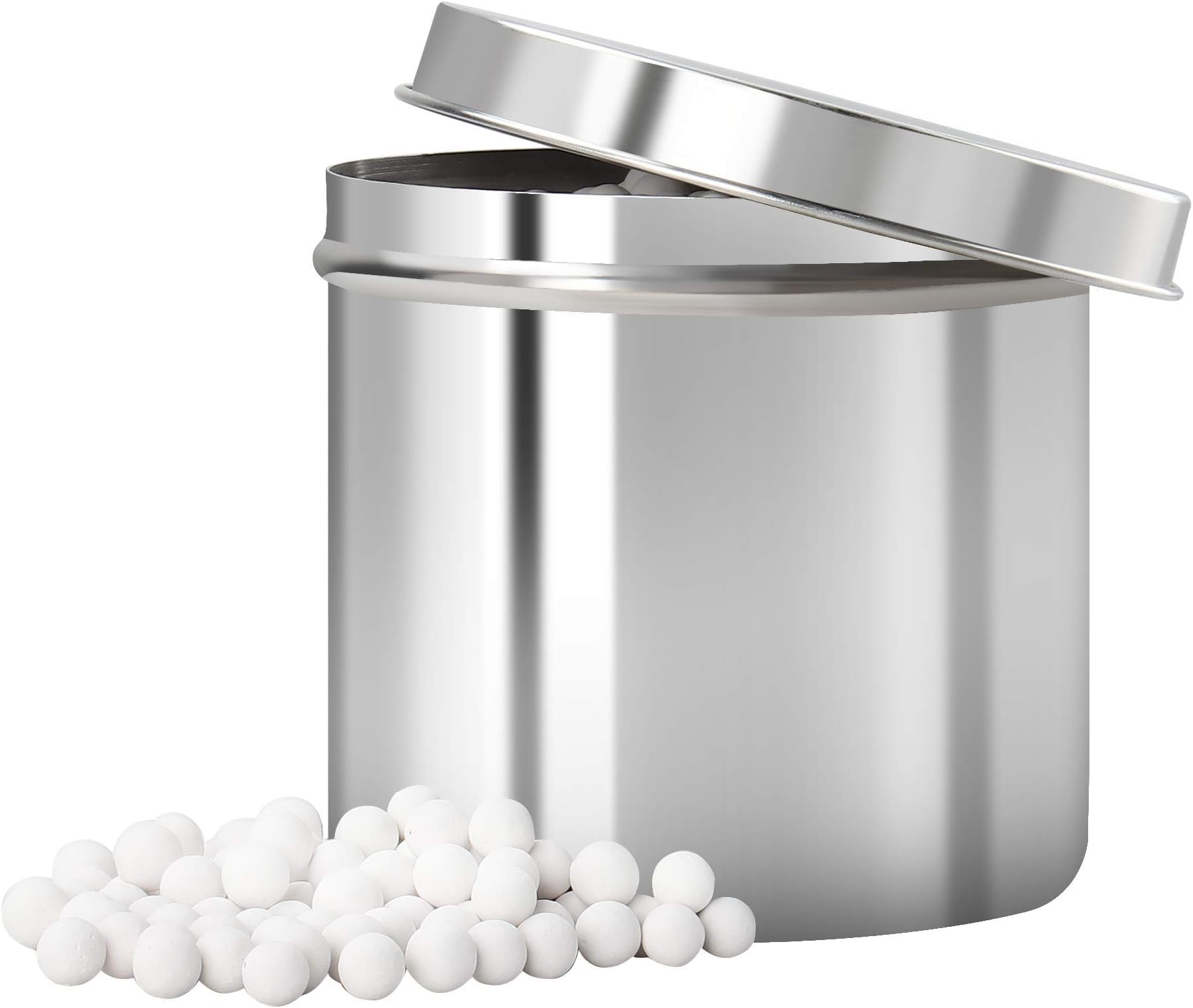 SAROSORA 2 LBS Baking Ceramic Pie Crust Weights 10mm Reusable Pre-washed Natural Ceramic Stoneware With a Stainless Steel Cans(2 LB)