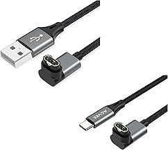 AGVEE USB Angled 90 Degree Charging Cable and USB C Cable for Garmin Smart Watch