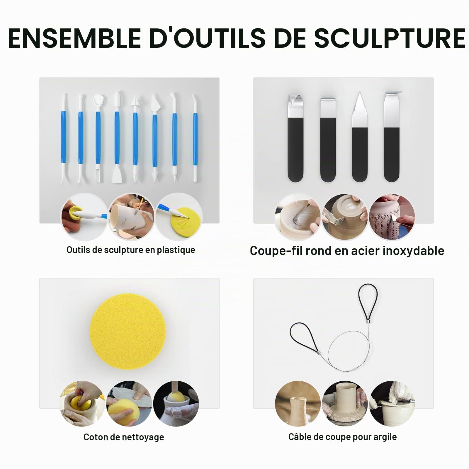 Roue de Poterie Électrique 25cm 350W Tour de Potier Pédale Indépendante Professionnel Roue Potier Céramique avec Outils de Poterie Sculpture pour Adultes, Débutants, Studio de Poterie