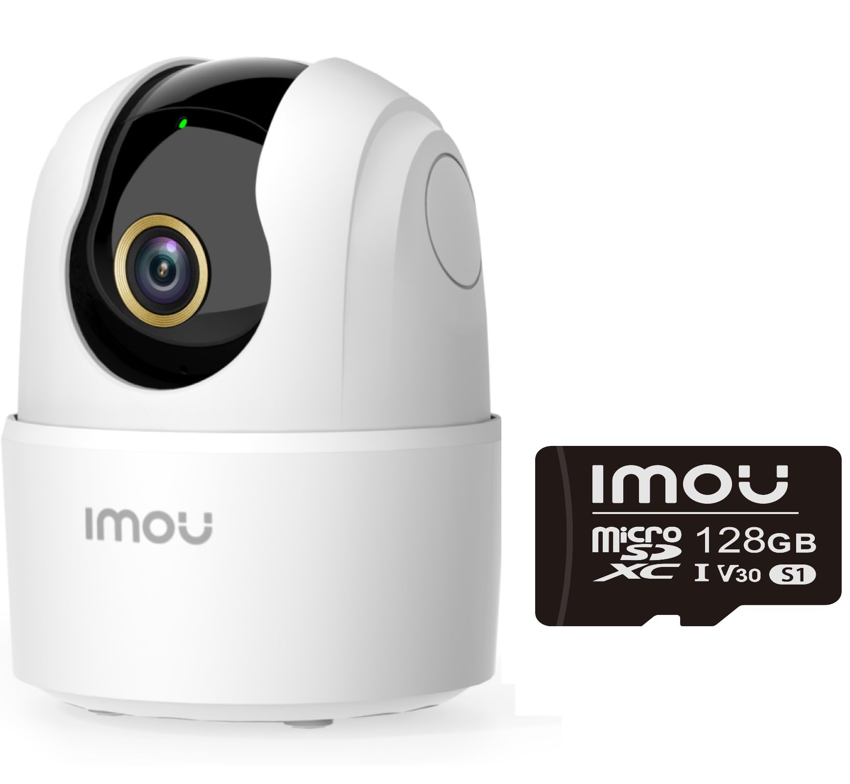 Imou 3K(5MP) Caméra Intérieure 360°+ Carte Micro SD 128Go - Kit Surveillance Bébé/Animaux avec Détection IA, Suivi Auto, Audio Bidirectionnel