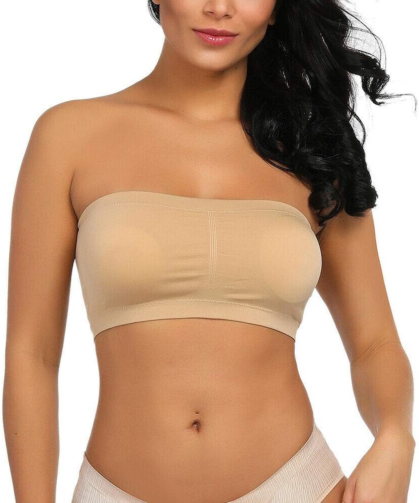 Boolavard Women's Boob Tube Bandeau Bra - Seamless Strapless