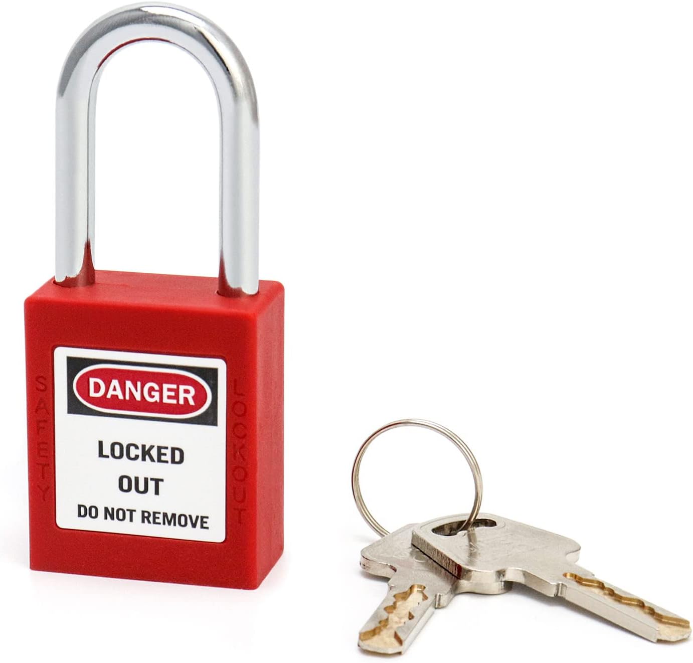 QWORK Red Lockout Tagout Safety Padlock, 20 Padlocks with 40 Keys, Keyed Different