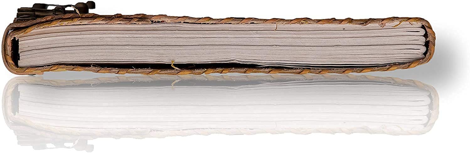 TUZECH Siedem czakr, średniowieczny kamień, wytłaczany, ręcznie robiony, Jumbo, skórzany dziennik, książka cieni, notatnik, biuro, pamiętnik, poezja szkic (żółty, 25 x 18 cm)