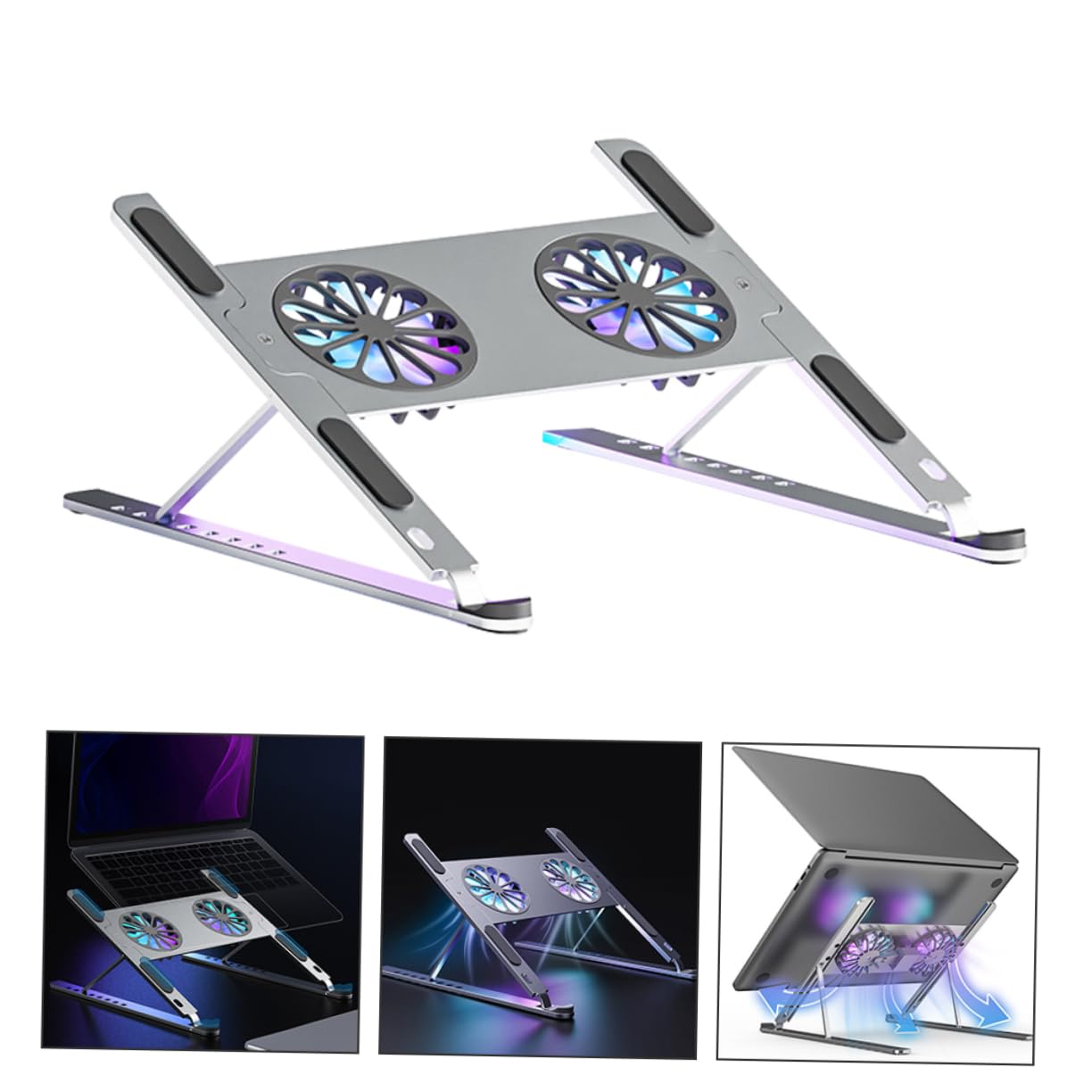 Uonlytech Verstellbarer Gaming Laptop Kühler aus Aluminiumlegierung mit Turbinen Saugfunktion und Innen Sowie Außenluftzirkulation für Effiziente Kühlung und Arbeit