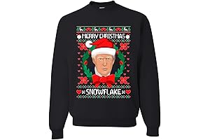 Wild Bobby Merry Christmas Snowflake Trump Political Ugly Christmas Sweater Unisex Crewneck Sweatshirt
