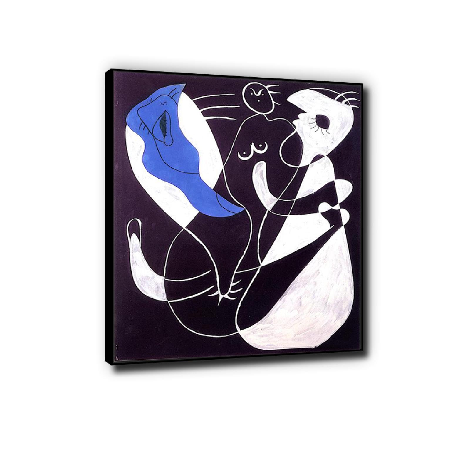Phyrek123 Joan Miro oprawione wydruki, kompozycja, obraz na płótnie, Joan Miro, plakat, słynna sztuka abstrakcyjna, reprodukcje nowoczesnej sztuki ściennej do salonu, 20 x 26 cm, czarna oprawa