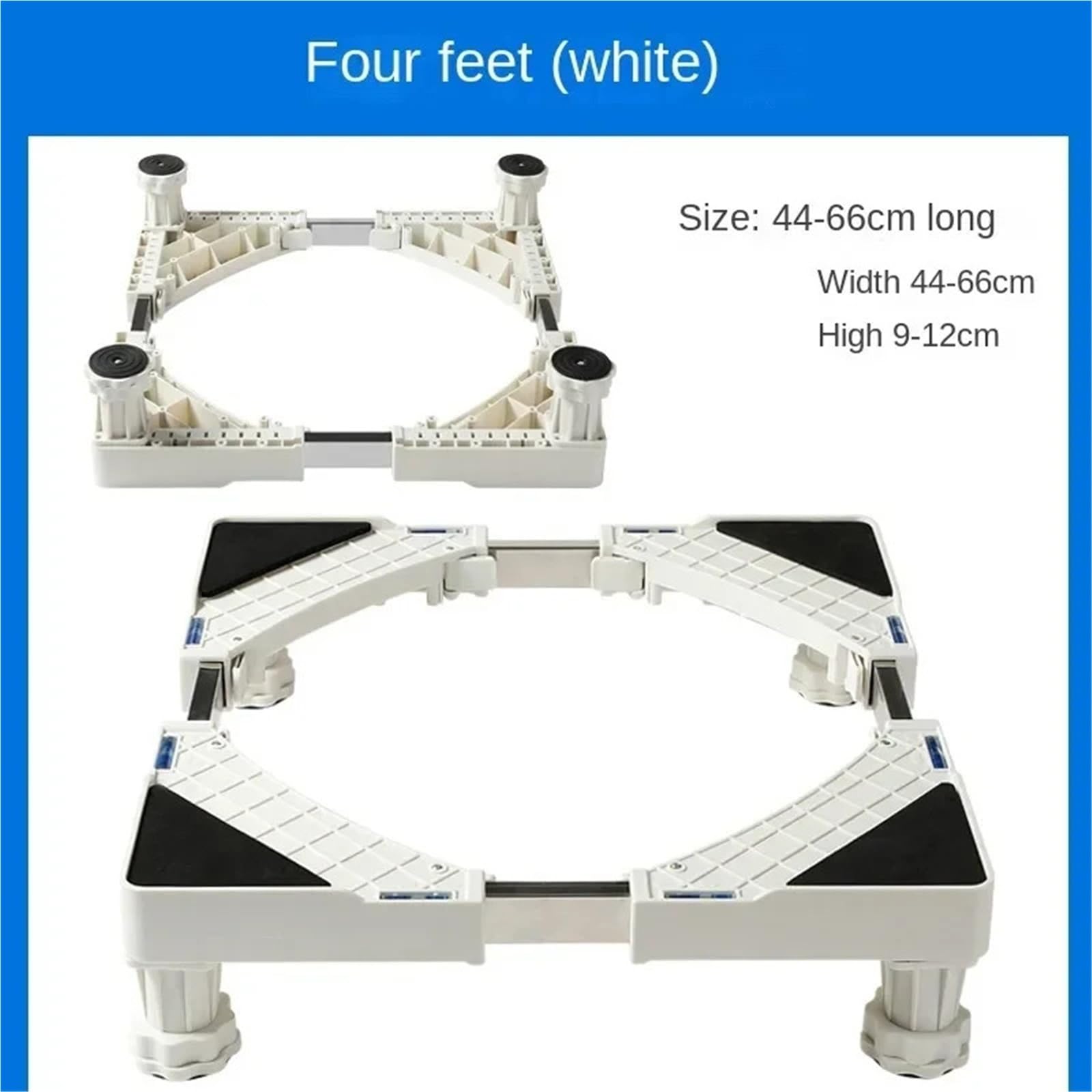 Estante De Almacenamiento De Base for Lavadora, Soporte Elevado, Soporte for Refrigerador, Trípode, Rueda Universal Móvil(White,NO1)