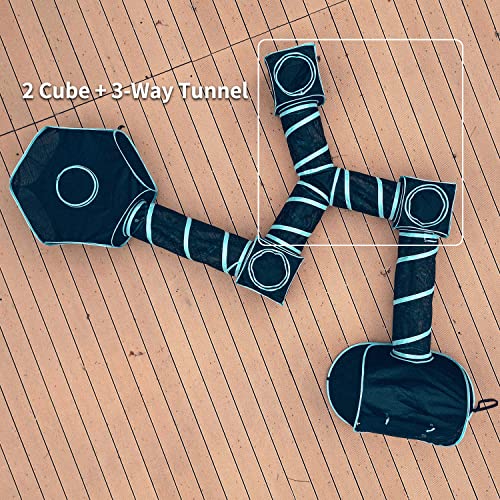Cat Furniture Tent for Indoor and Outdoor Playpen Portable Cat Tunnels, Outdoor Kennel (2 Cube + 3-Way Tunnel) - Image 5