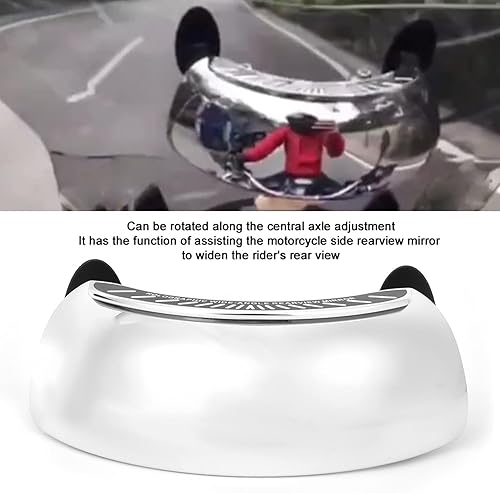 Miniatura 2 de Estink Espejo retrovisor holográfico, espejo retrovisor de motocicleta cromado 180 ultra gran angular, montaje central universal, solo montaje en el