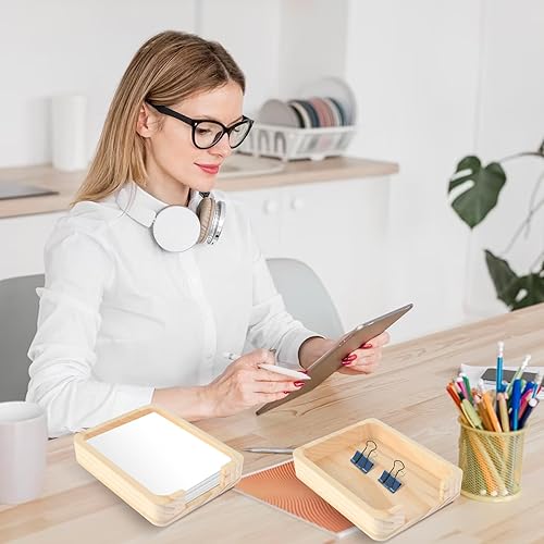 Miniatura 5 de 2 soportes para bloc de notas de 4 x 6 pulgadas para escritorio, soporte para tarjetas de índice de 4 x 6, bandeja de papel, bandeja de papel,