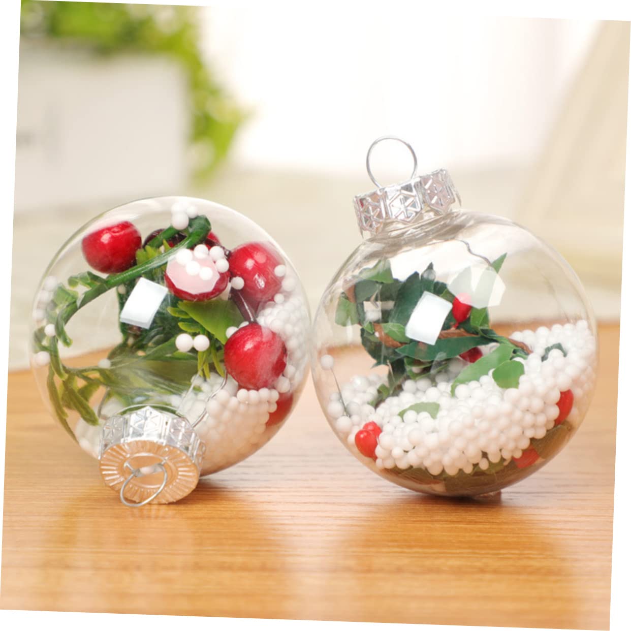 Cabilock 30piezas Bolas De Navidad Colgantes Decorativas Adornos para Árbol De Navidad y Fiestas Rellenables y Personalizables Diseño Elegante y Único