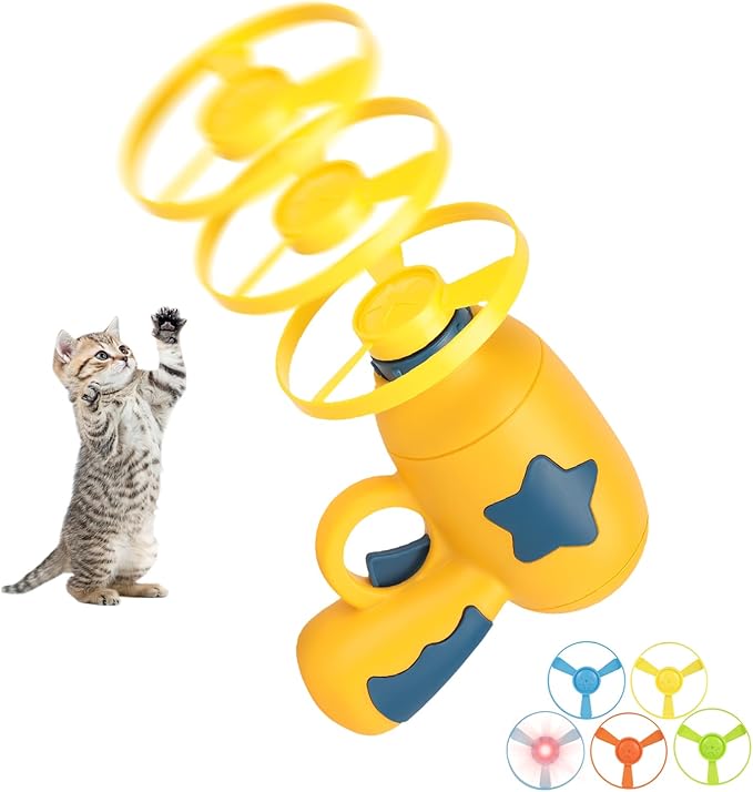 Flying Disc Launcher by Lixstyea for Interactive Cat Play