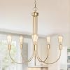 KSANA Modern Gold Chandelier, 6-Light Chandelier Light Fixture, 28 Large Hanging Pendant Light for Dining Room, Living Room & Kitchen Island, Soft Gold Finish