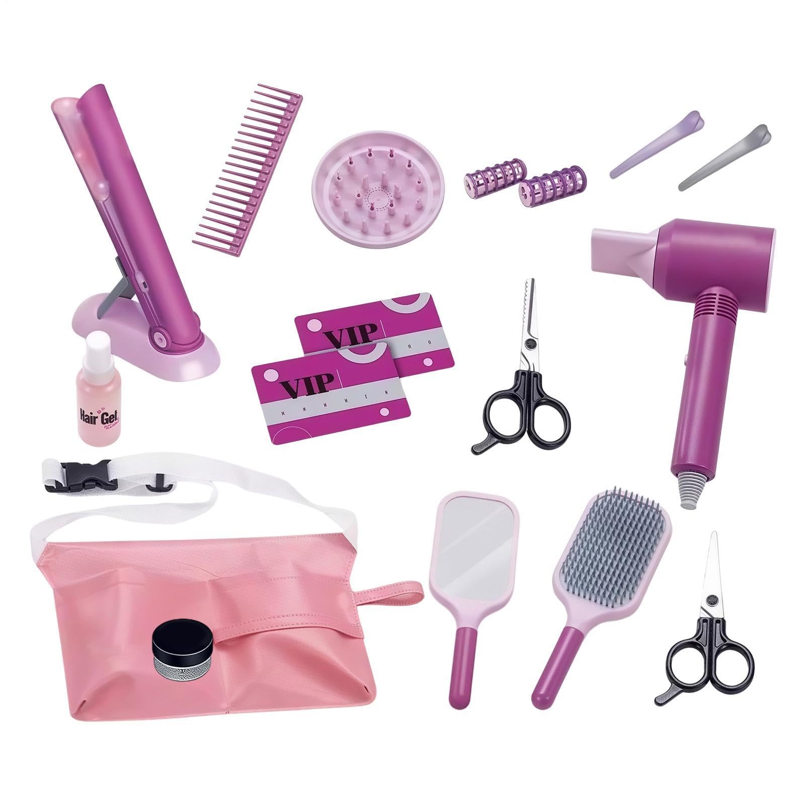 Set Parrucchiere Giocattolo da Salone Set Realistico da 17 Pezzi per