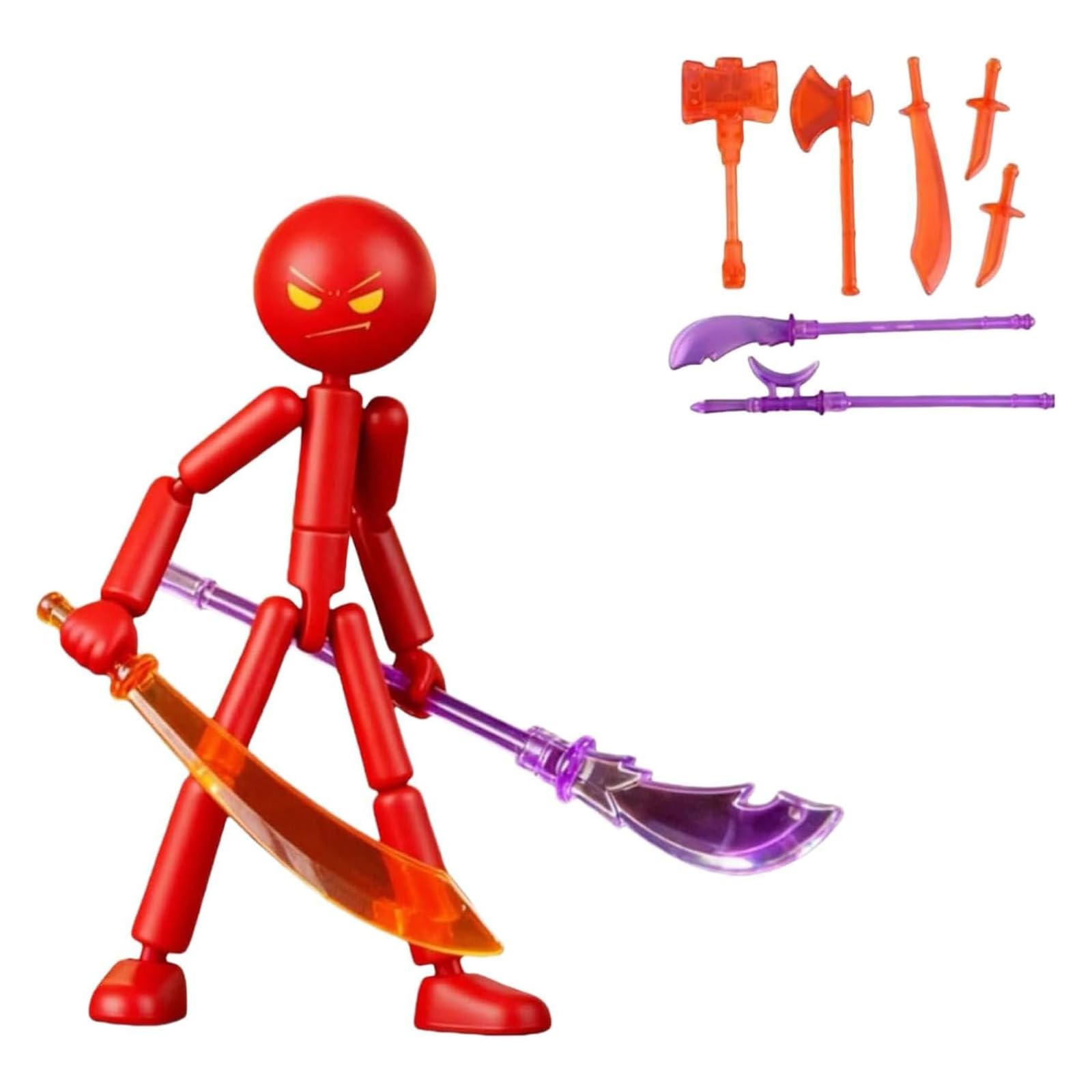 HTU Collectable Posable Stickman Invincible Action Figures Set, Multi-jointed Stickman Collectable Action Figure Set, Movable Stickmans Actions Figures-E