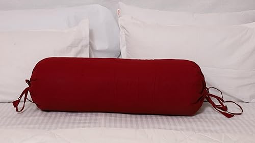 Miniatura 3 de Saffron HANDICRAFTS - Funda de almohada de algodón, con cierre de cuerda, fácil de quitar, lavable, 8 pulgadas de diámetro, 24 pulgadas de largo