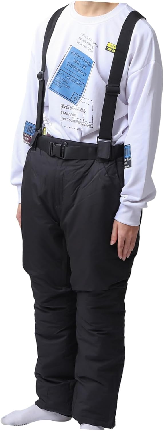 HANABASS 1Pc Windproof Ski Pant for Men Warm Thick Outdoor Overall Durable for Sports for Skiing Enthusiasts Black