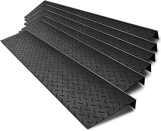 Spurtar 35" x 10" Rubber Stair Treads, 6Pack Outdoor Rubber Stair Treads Non-Slip, 35 Inch Rubber Stair Treads for Wooden Steps, Skid Resistant Stair Treads for Concrete Marble Tile Metal