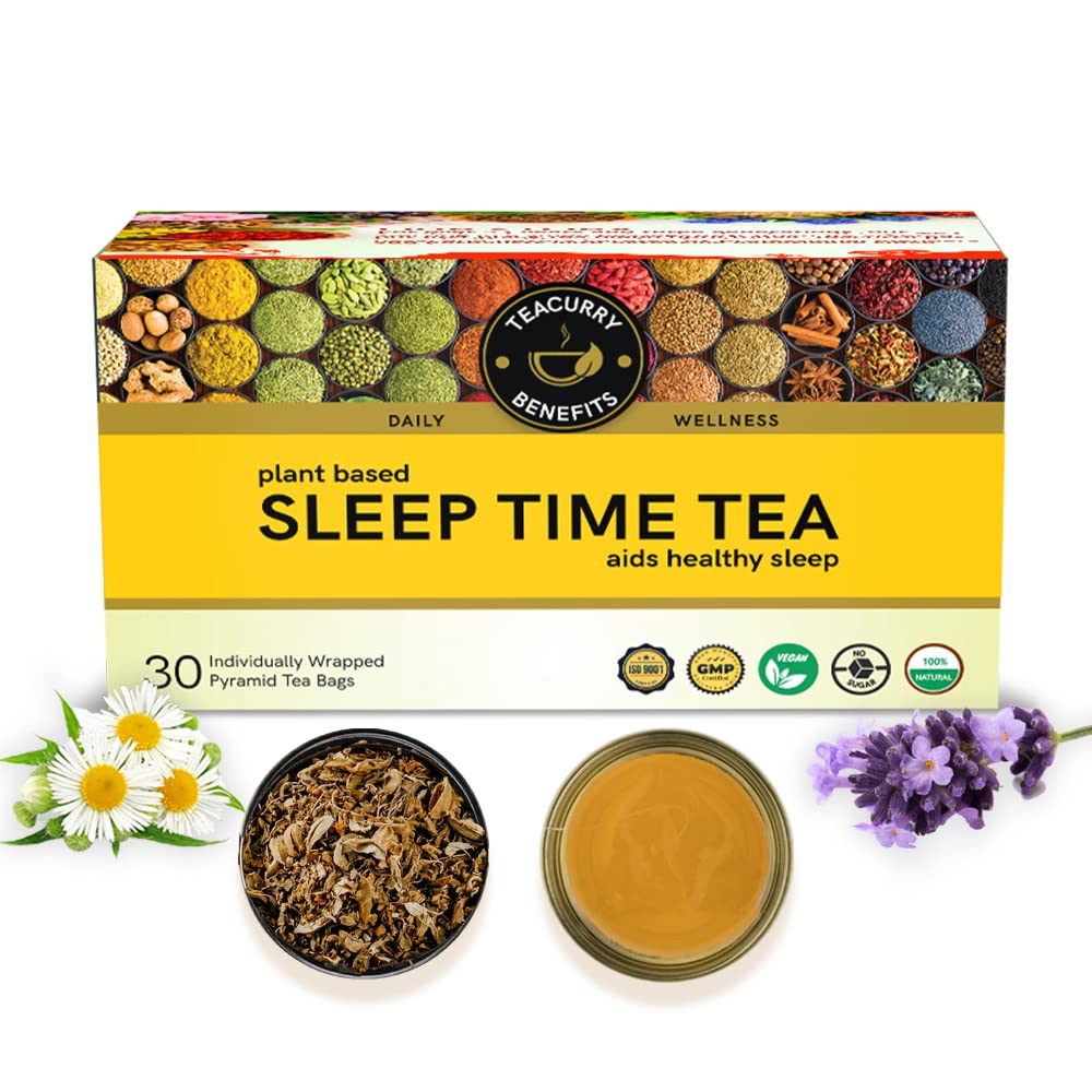 TEACURRY Sleep Chamomile Tea (1 Month Pack, 30 Tea Bags)-Helps With Insomnia, Snoring, Stress-Tea For Sleeping-Night Tea For Sleep-Sleep Time Tea,100 Grams (B08X714HXG) Amazon Price History, Amazon Price Tracker