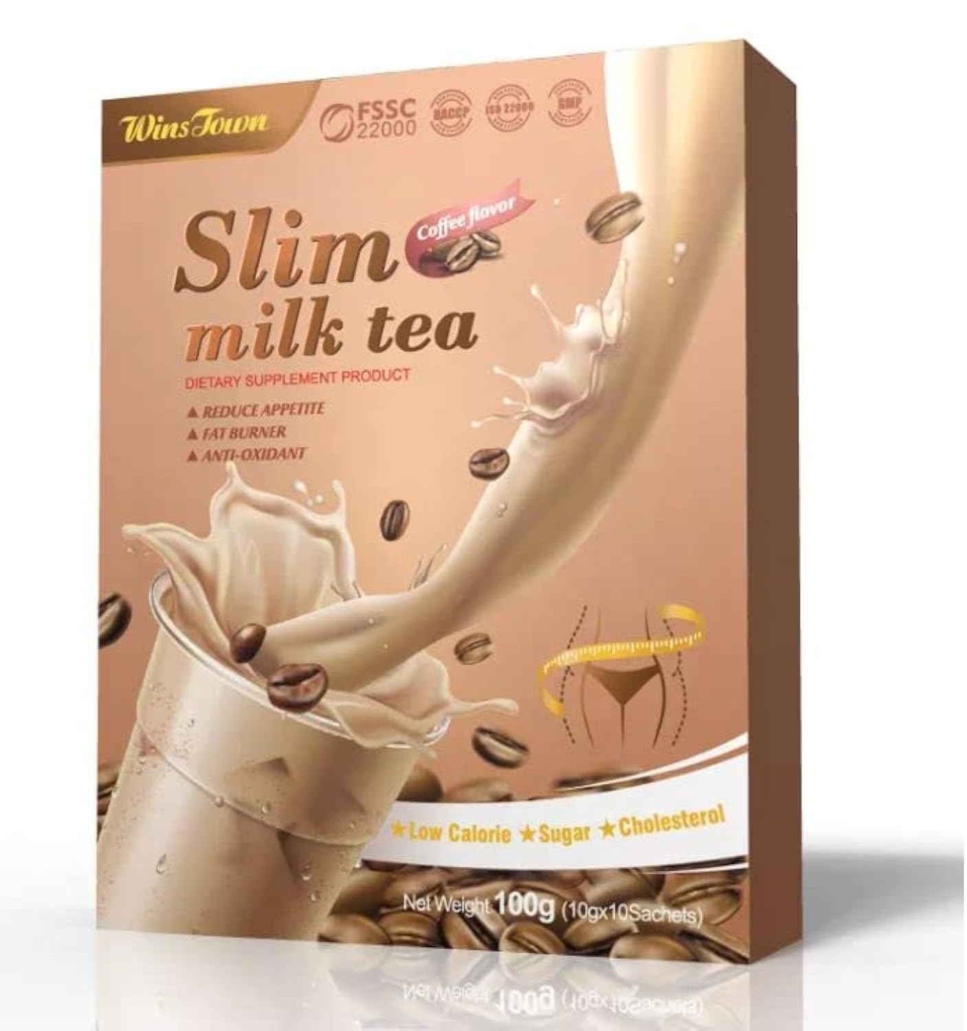 Wins Town Organic Slim Straberry Milk Tea (Coffee)