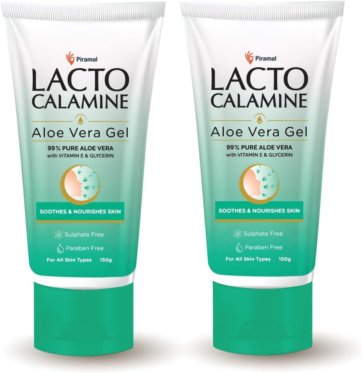 Aloe Vera Gel For Face | 150g Each - Pack of 2 | Moisturizer For Face With 99% Pure Natural AloeVera, Vitamin E & Glycerin For Hydrating Skin, Body & Hair | No Parabens, No Sulphates