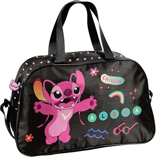 Goldkids Sac à Main de Sport Stitch - D'entraînement, à Bandoulière, de Voyage Avec Pendentif Lumineux - Multicolore, Ca. 40 cm x 25 cm x 15 cm