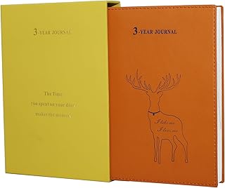 Youfouce Three Years Memory Journal, Original Daily Gratitude Summary Journal, Self-Filling Schedule Book, Efficiency Planner Handbook Diary Birthday Gratitude New Year Christmas Gift (Brown)