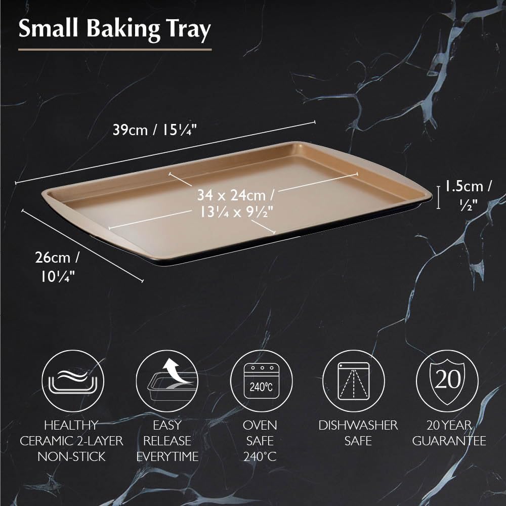 Stanley Rogers Ceramabake Plaque de cuisson en céramique antiadhésive saine 34 x 24 x 1,5 cm – Cuisson sans PFAS, PTFE, PFOS, PFOA, cadmium et plomb – Plaque de cuisson pour biscuits, rôtir les