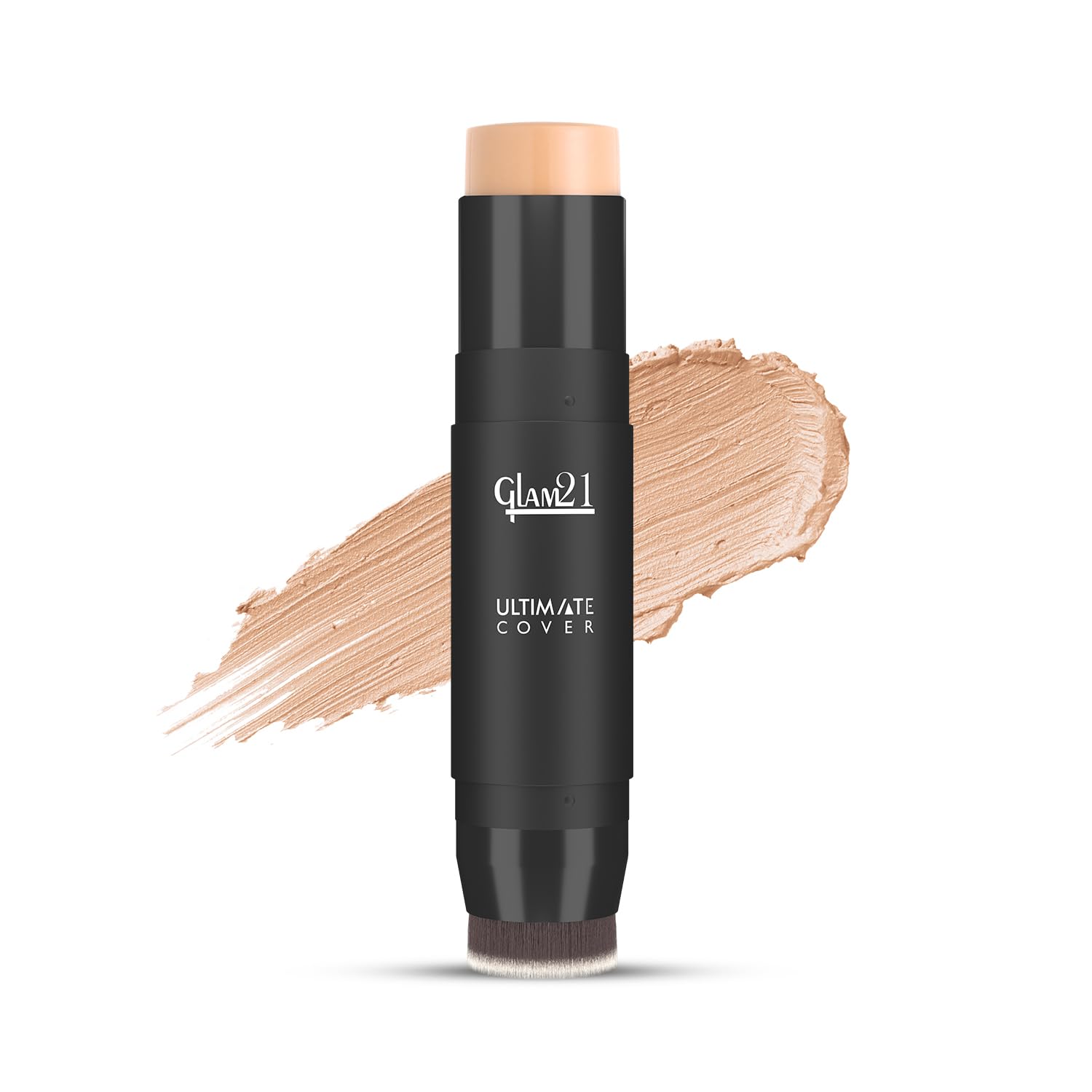 Glam21 Ultimate Cover Foundation Stick | Face Foundation Stick with In-Built Brush | WaterProof, Long Lasting Formula & Natural Matte Finish | For All Skin Tone | 8Gm| 06-Truffle