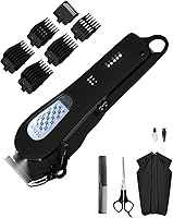 Vista 9 de Cortapelos para hombres, recortadora de pelo profesional para hombres, sin cable y con cable, para cortar y arreglar el cabello. Kit de recortadora