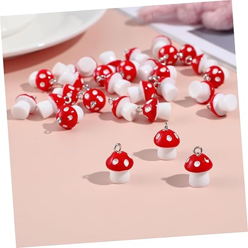 Miniatura 7 de MAGICLULU 30 piezas de dijes de hongos colgantes de joyería de hongos colgante de bricolaje para pulsera, collar y aretes