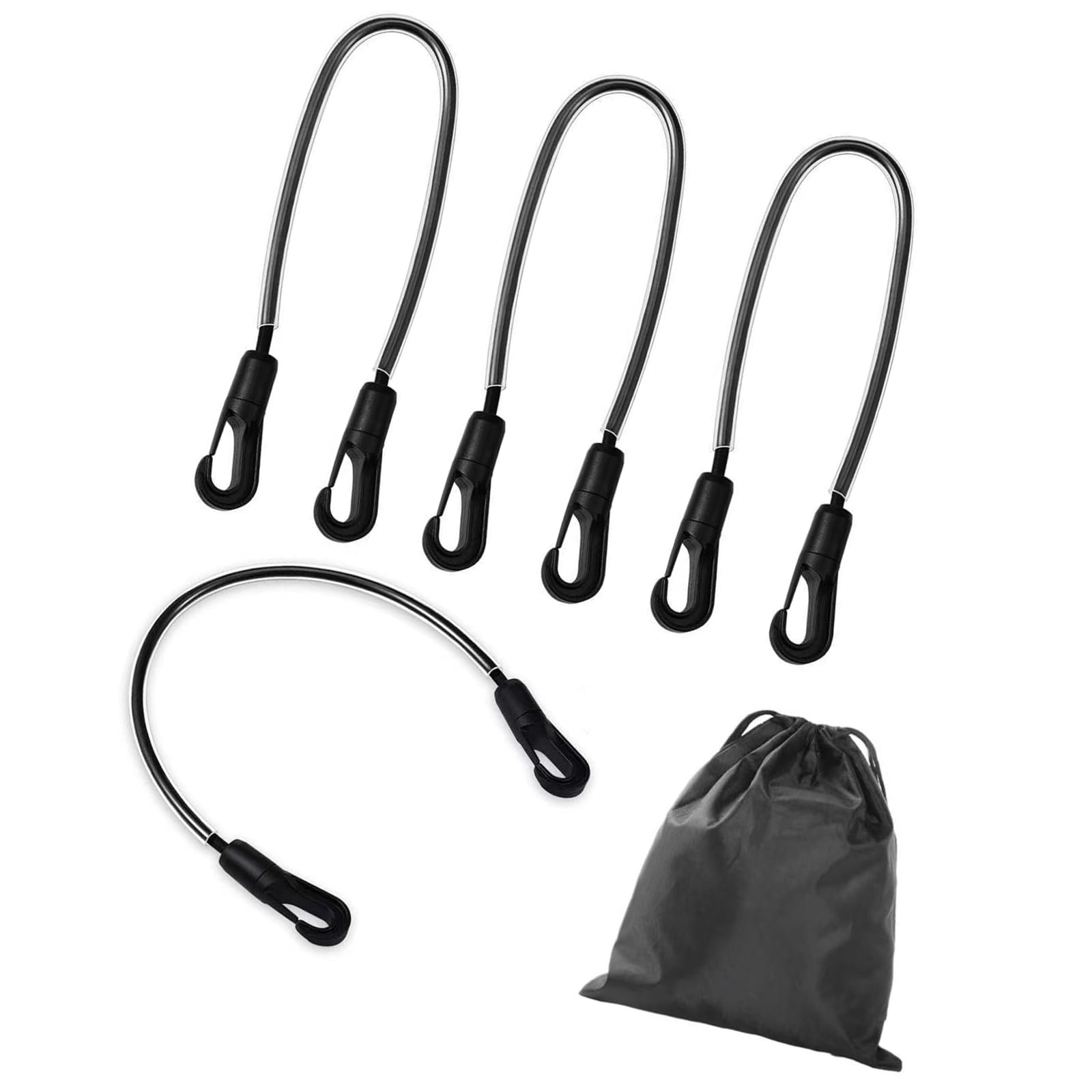 alloneslife 4Pieces Heavy Duty Elastic Leg Straps Horse Blanket Fasteners Adjustable Tail Bands Double Clip Attachment Adjustable Elastic Horse Blanket Leg Straps