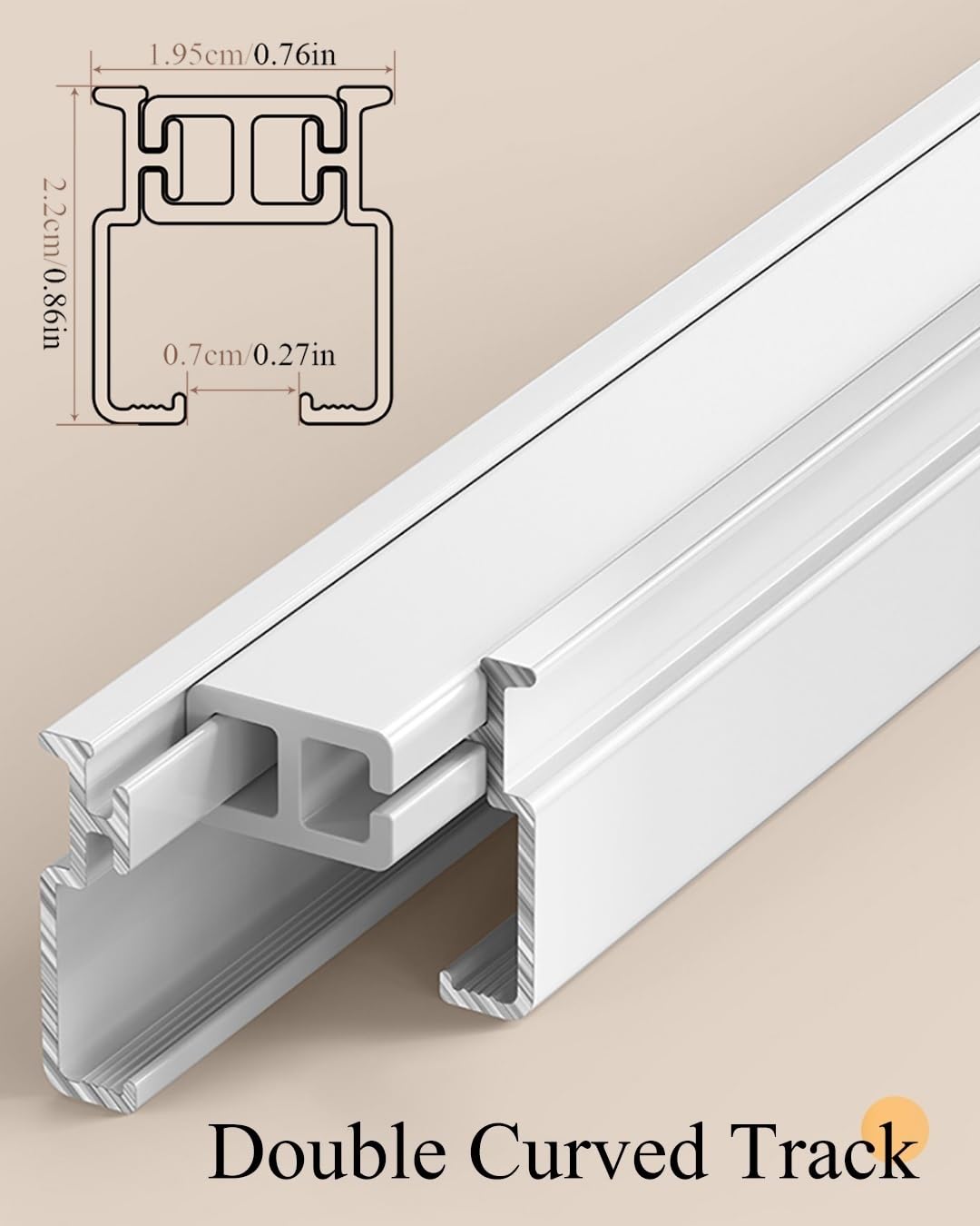 Generisch Flexible Deckenvorhangschiene – biegbare Gardinenstange aus Aluminium – Raumteiler-Gardinenschienen – (70–600 cm) – für Privatsphäre in offenen Räumen(White Ceiling,250cm(2 * 125cm))
