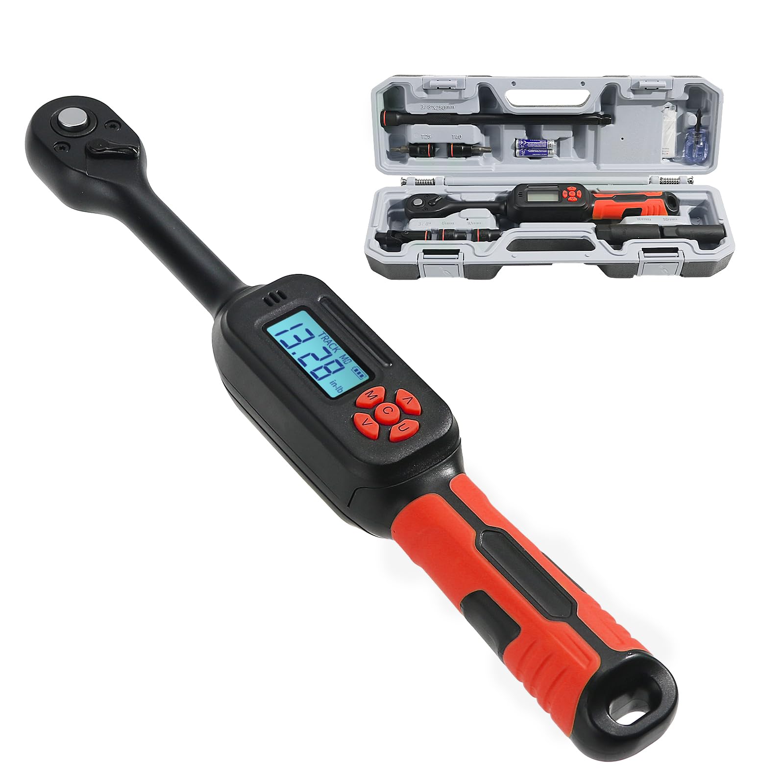 Llave dinamométrica ± 2%, juego de herramientas con mango corto, tuercas y adaptadores para coche, motocicleta y bicicleta (3 piezas) (9 piezas)