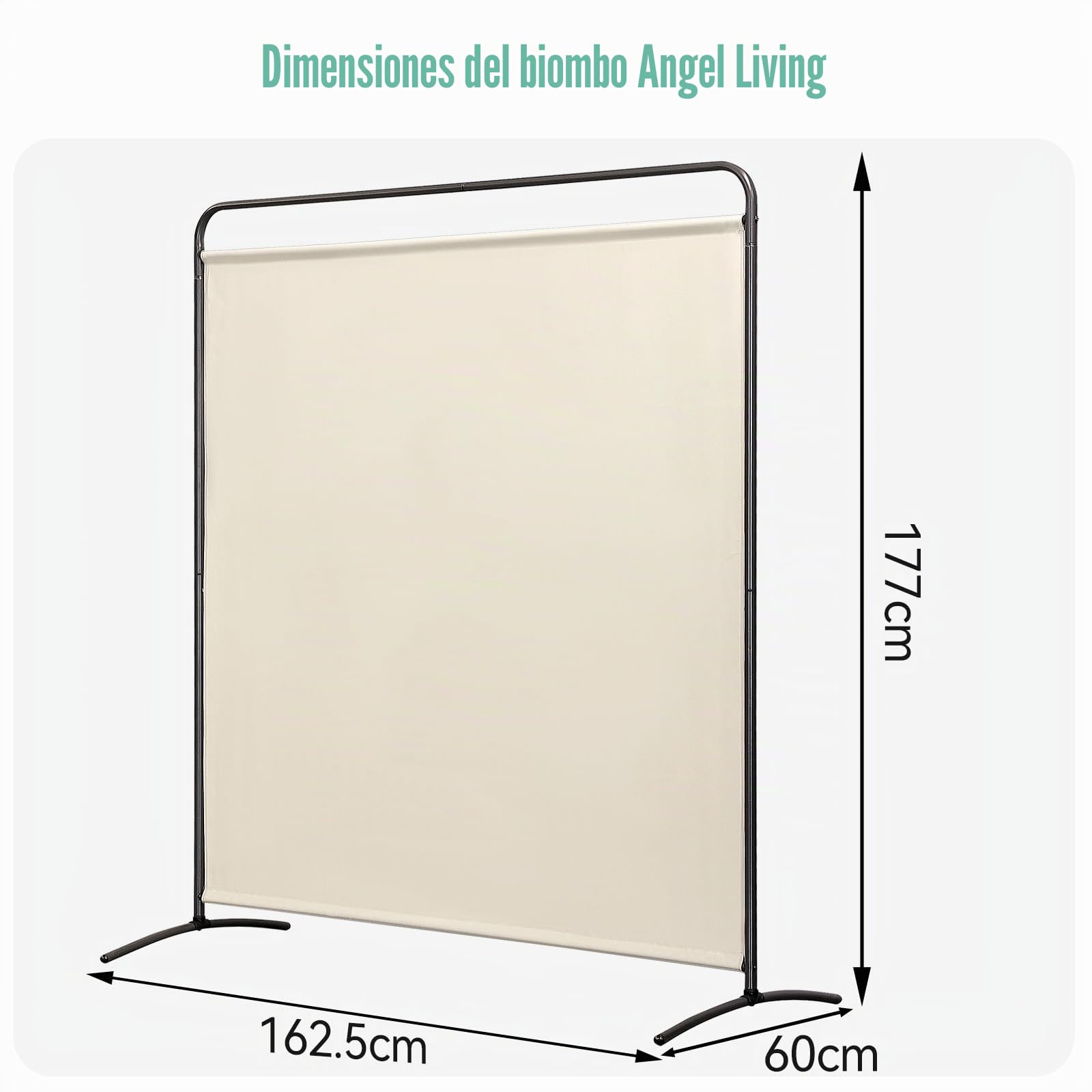 Angel Living Biombo Separador de Habitación con 1 Panel, Divisor de Habitaciones Moderno, para Habitación, Salón, Oficina, Jardín, Balcón, Terraza, etc, 162.5 x 177 cm (Beige)