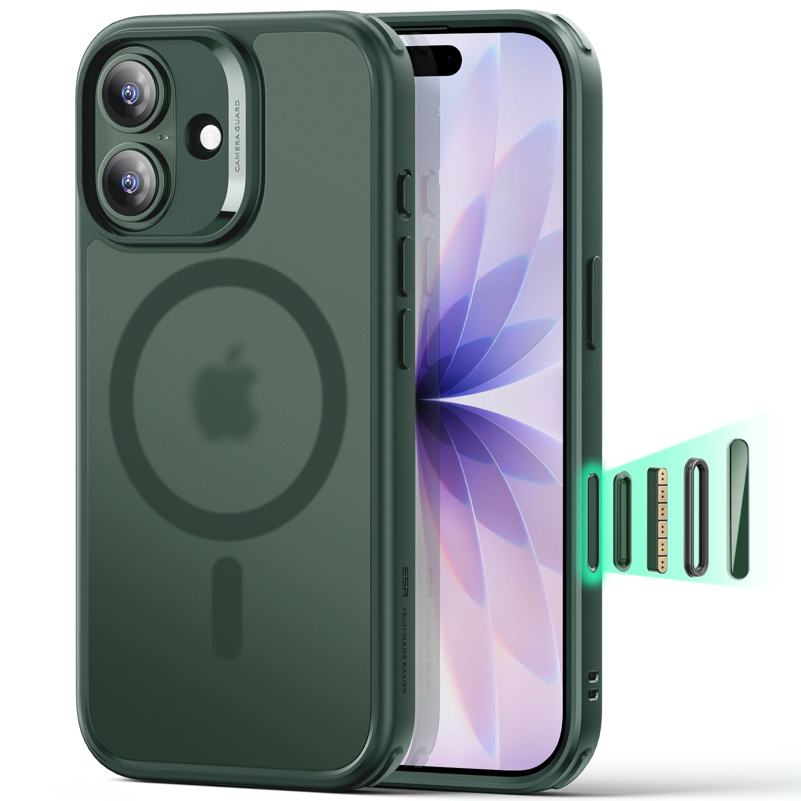ESR Funda para iPhone 15, Compatible MagSafe, Protección Grado Militar a Prueba Golpes, Funda Magnética para iPhone 15, Funda Híbrida Classic (HaloLock), Transparente — view 30