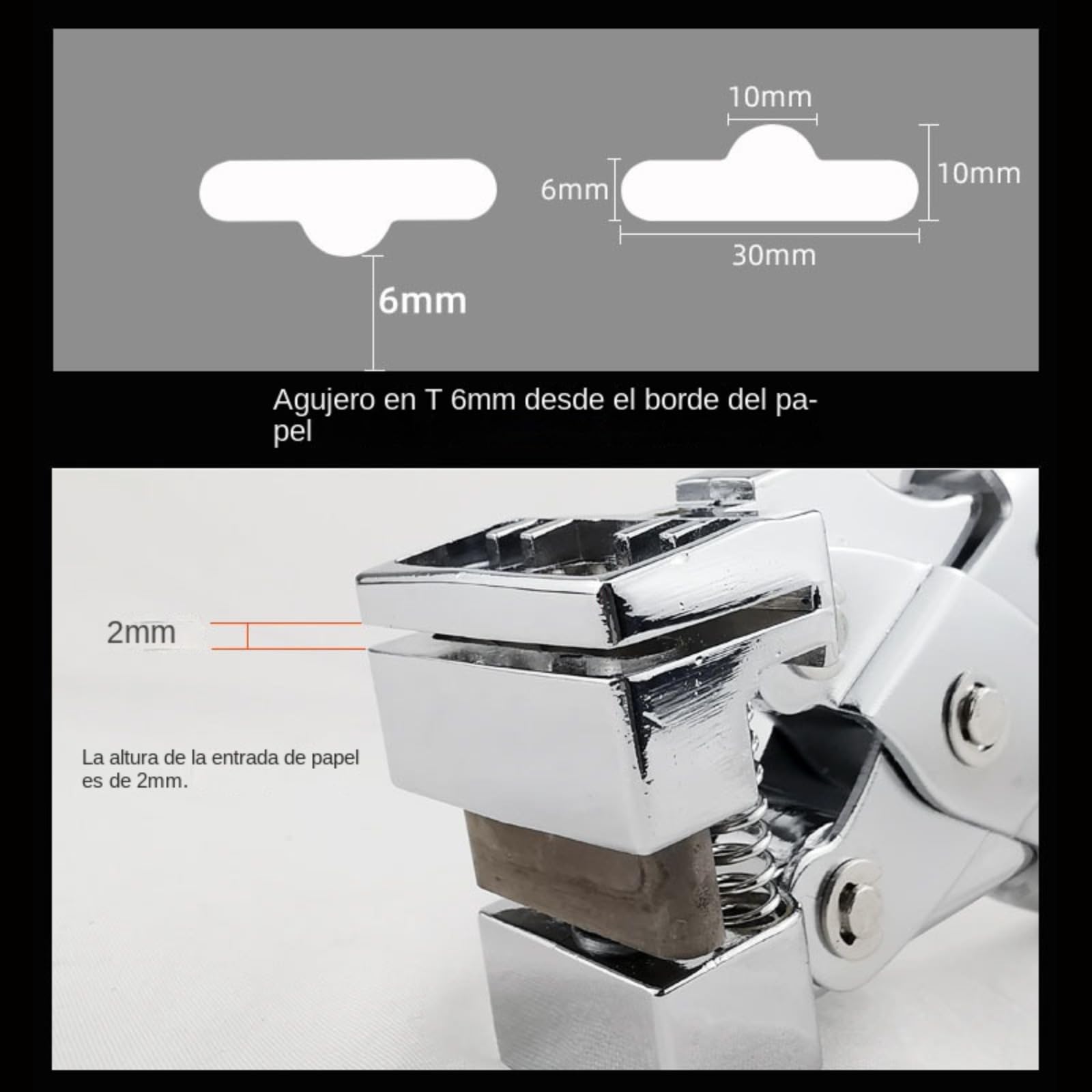 Perforadora en Forma de Ranura en T, Agujeros para Colgar de Mano, Cortador de Agujeros para avión/Mariposa para Papel de Polipiel, Bolsa de plástico, Tarjeta de PVC