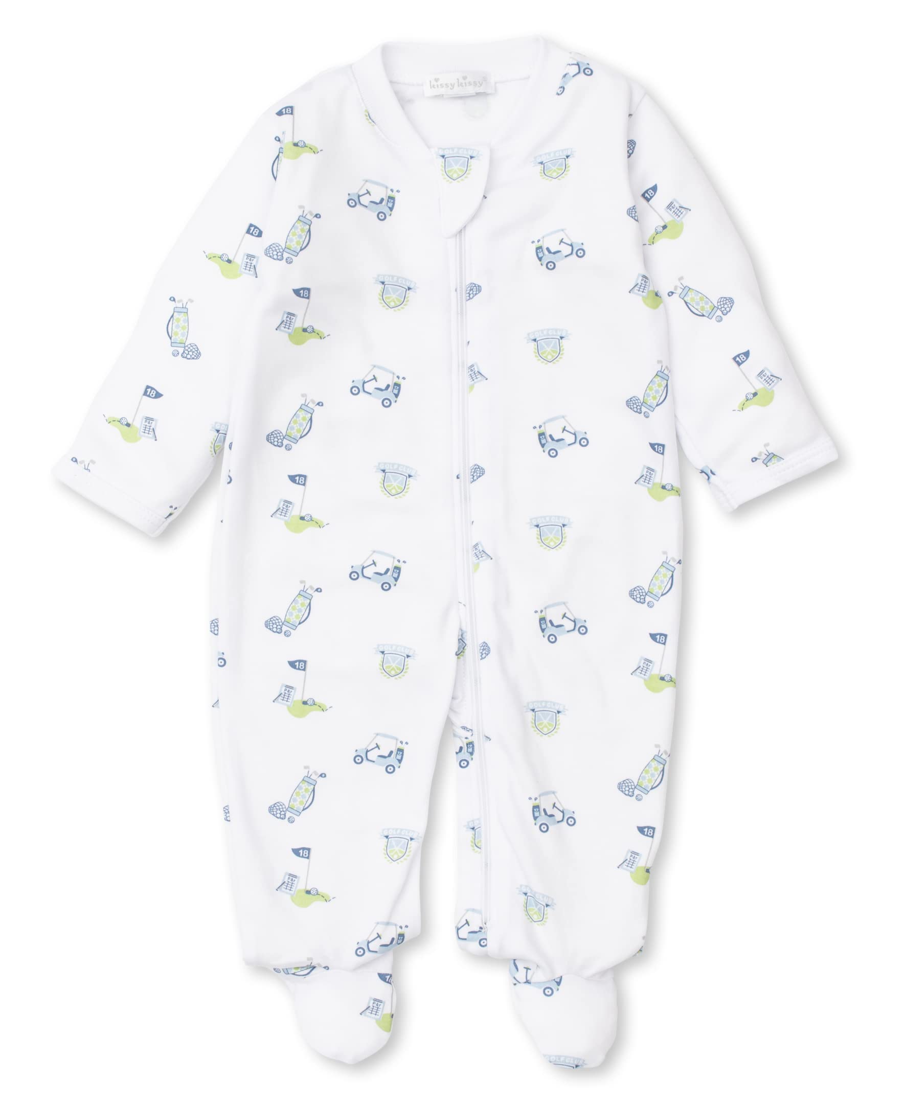 Baby-Boys Infant 18 Holes Print Footie With Zipper