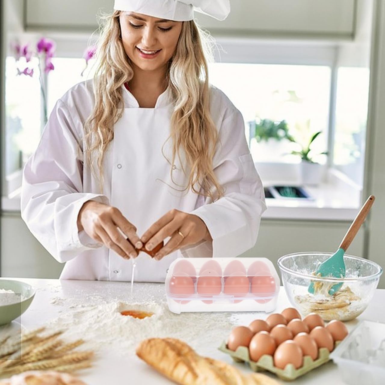 Egg Holder Camping Egg Carrier: Plastic Eggs Storage Box Refrigerator Storage Container Eggs Carrier for Camping Picnic