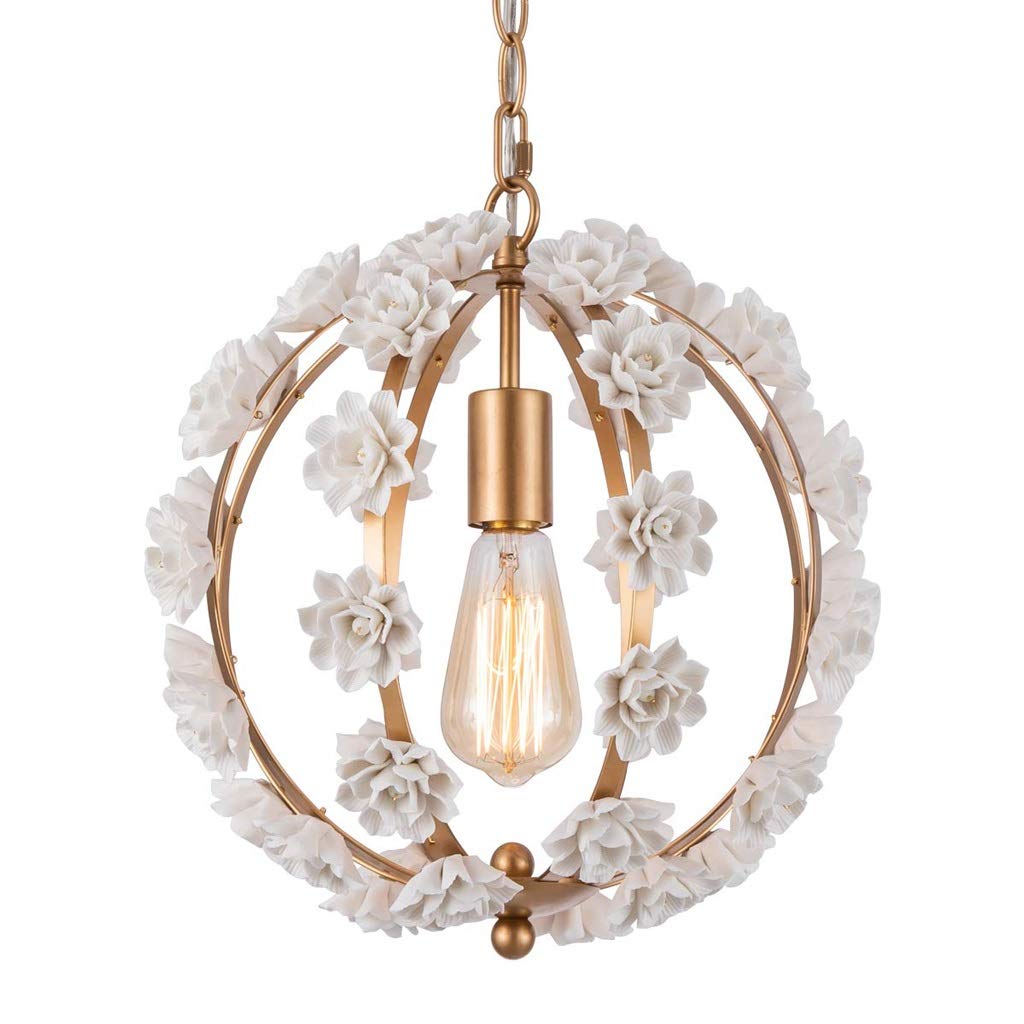 Lustre céramique fait main style rétro américain suspension 35 cm salon salle à manger
