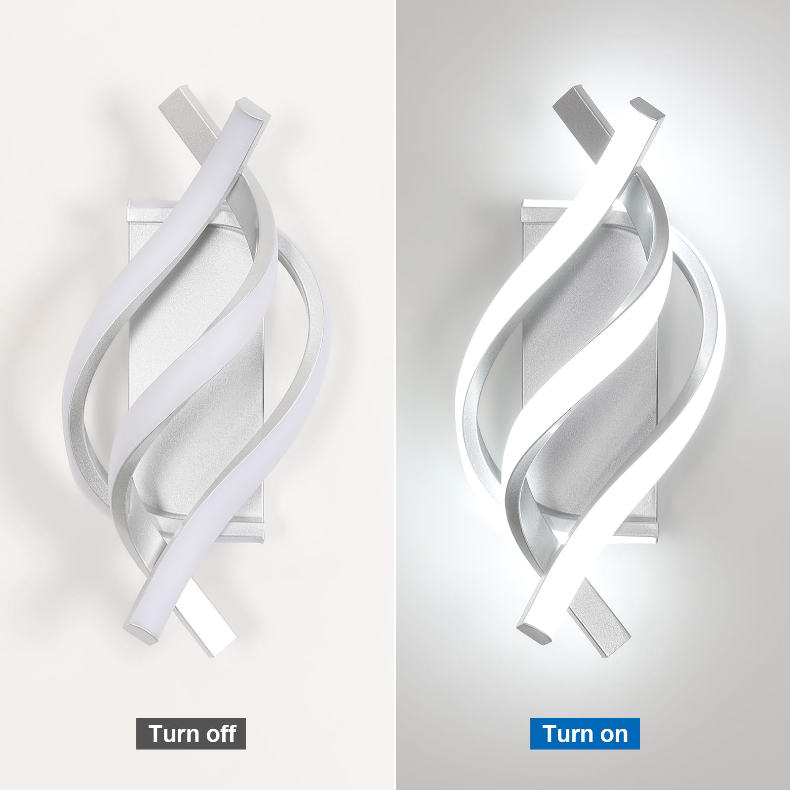 Comely Lámpara de Pared Interior LED, 22W Apliques Aluminio Moderno 2500LM para Dormitorio Salon Pasillo Escalera, Luz Blanca Fría 6500K