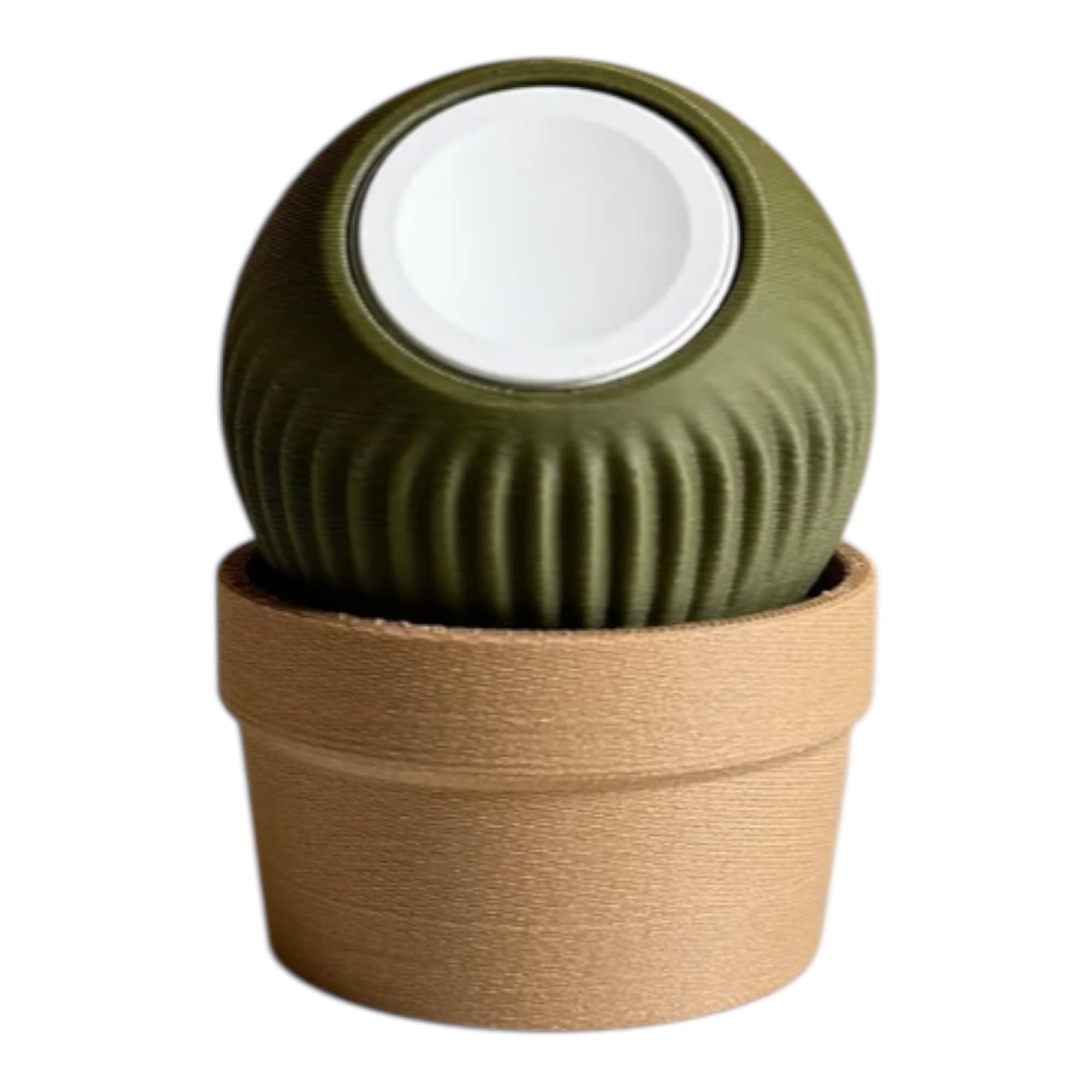 Soporte de carga minimalista para reloj de cactus con impresión 3D | Compatible con Apple Watch y relojes inteligentes seleccionados | Soporte de carga para mesita de noche, escritorio y oficina |