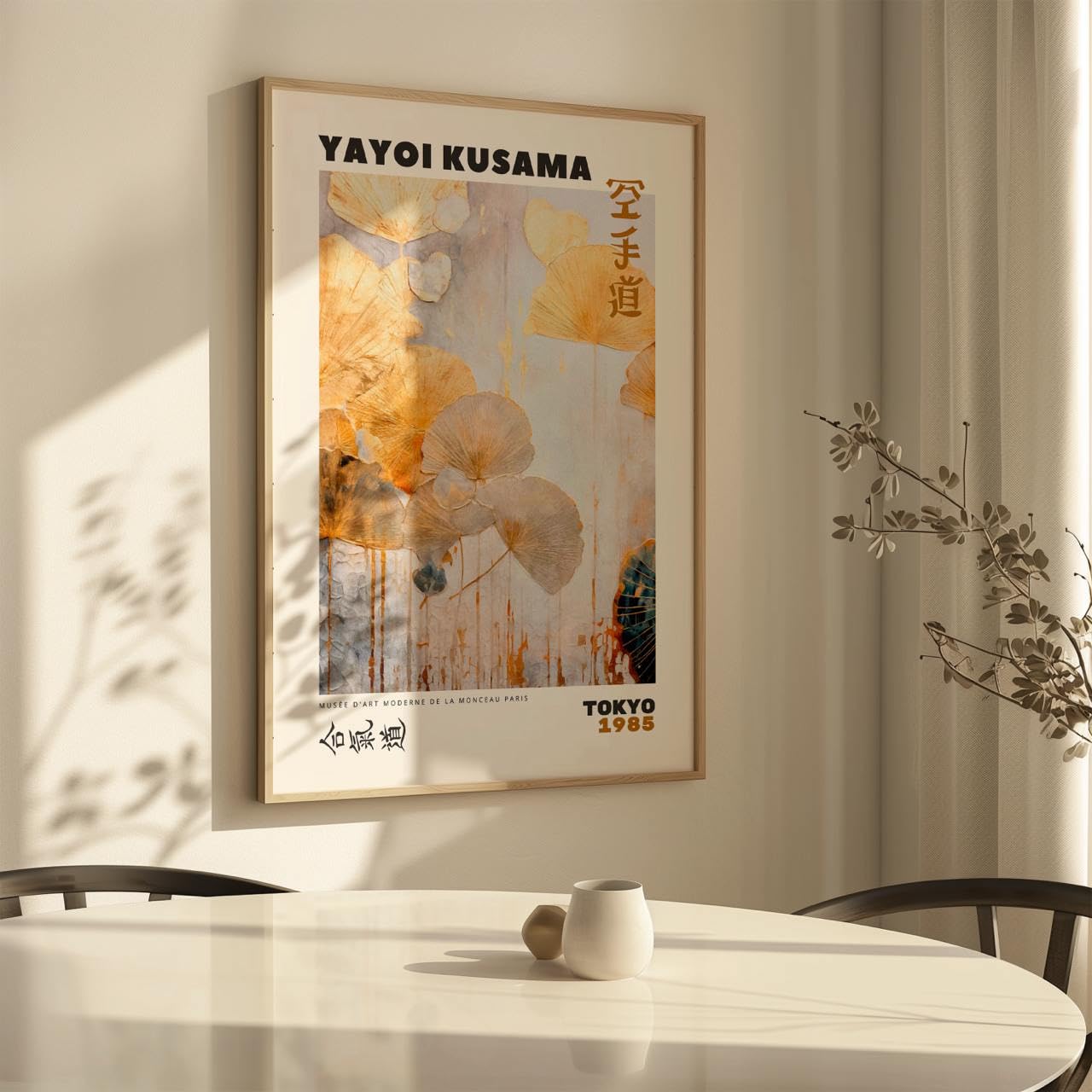 ARTINSPIRIO Yayoi Kusama Kunstdruck Set, 3 Goldene Poster, Ungerahmt (50x70 cm, Premium Posters 230gsm)
