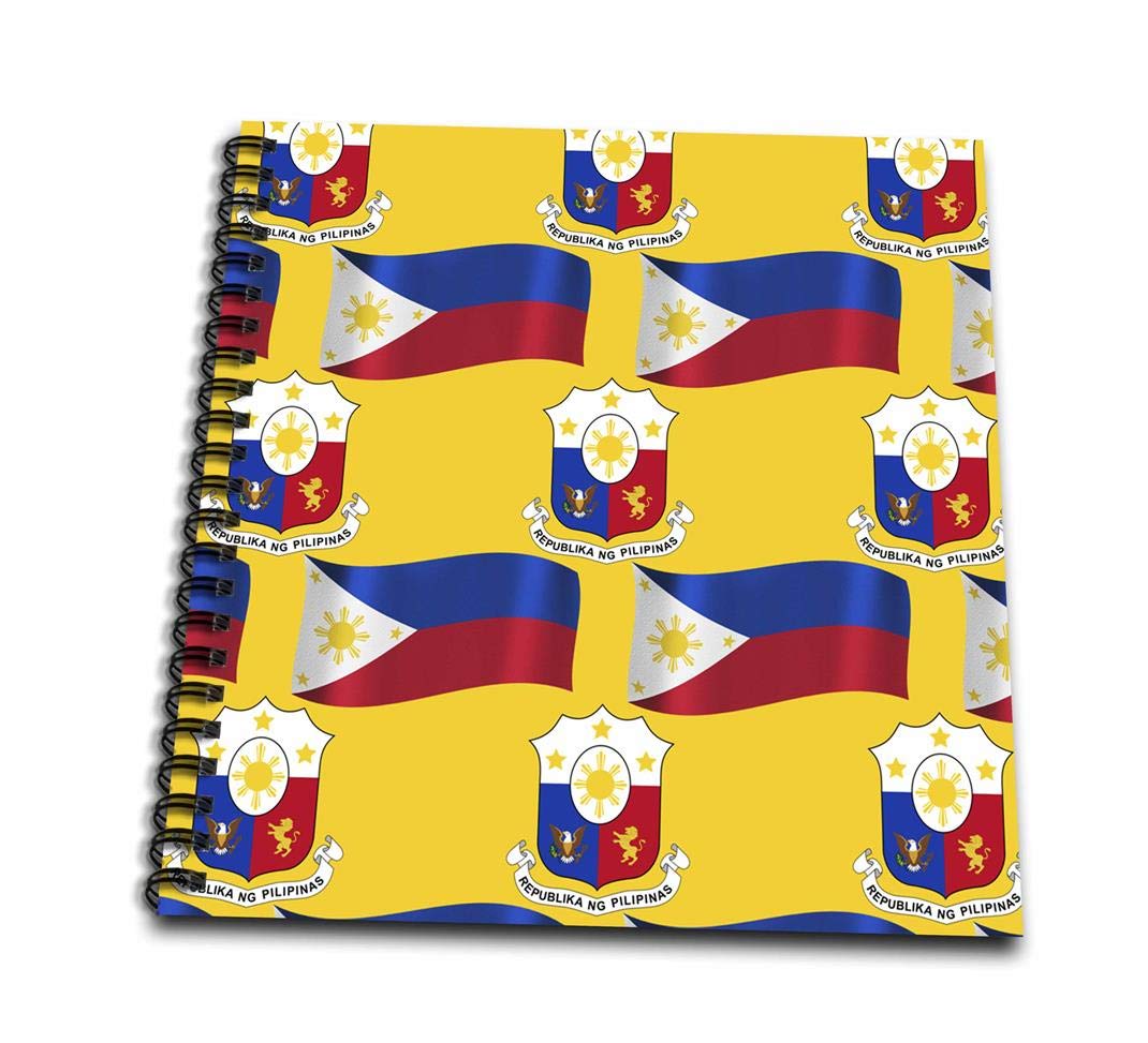 3dRose db_114187_2 Flag and Coat of Arms of The Republic of Philippines on a Saffron Background-Memory Book, 12 by 12"