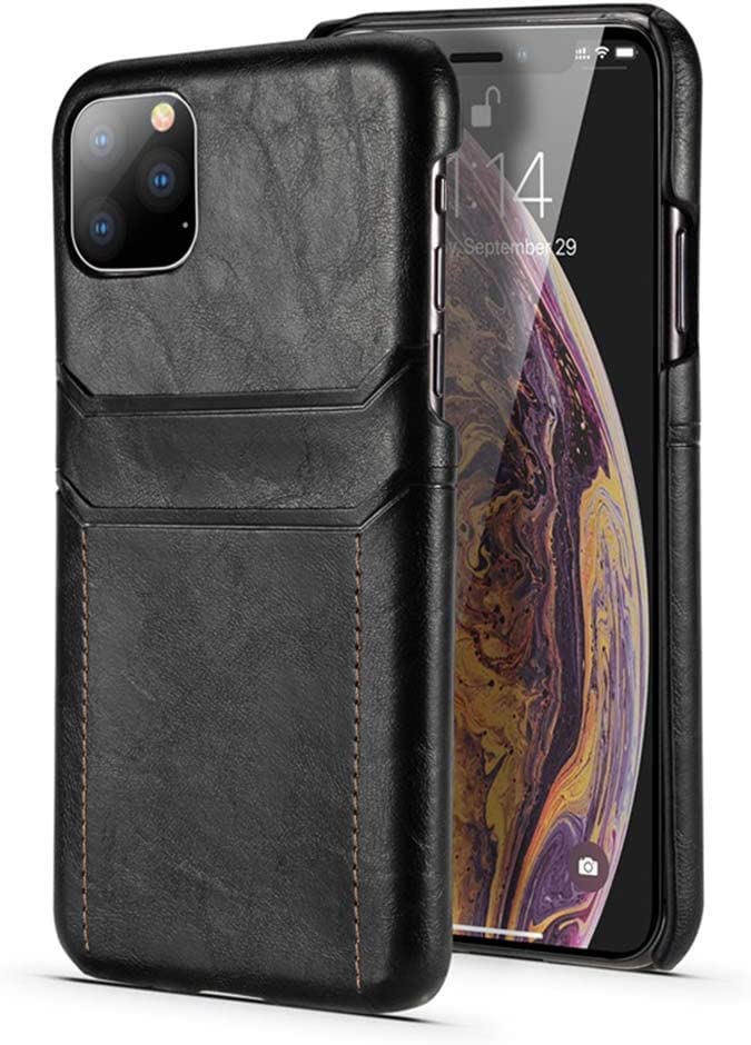 Coque iPhone 11 Pro Max cuir véritable antichoc étui 6,5 pouces