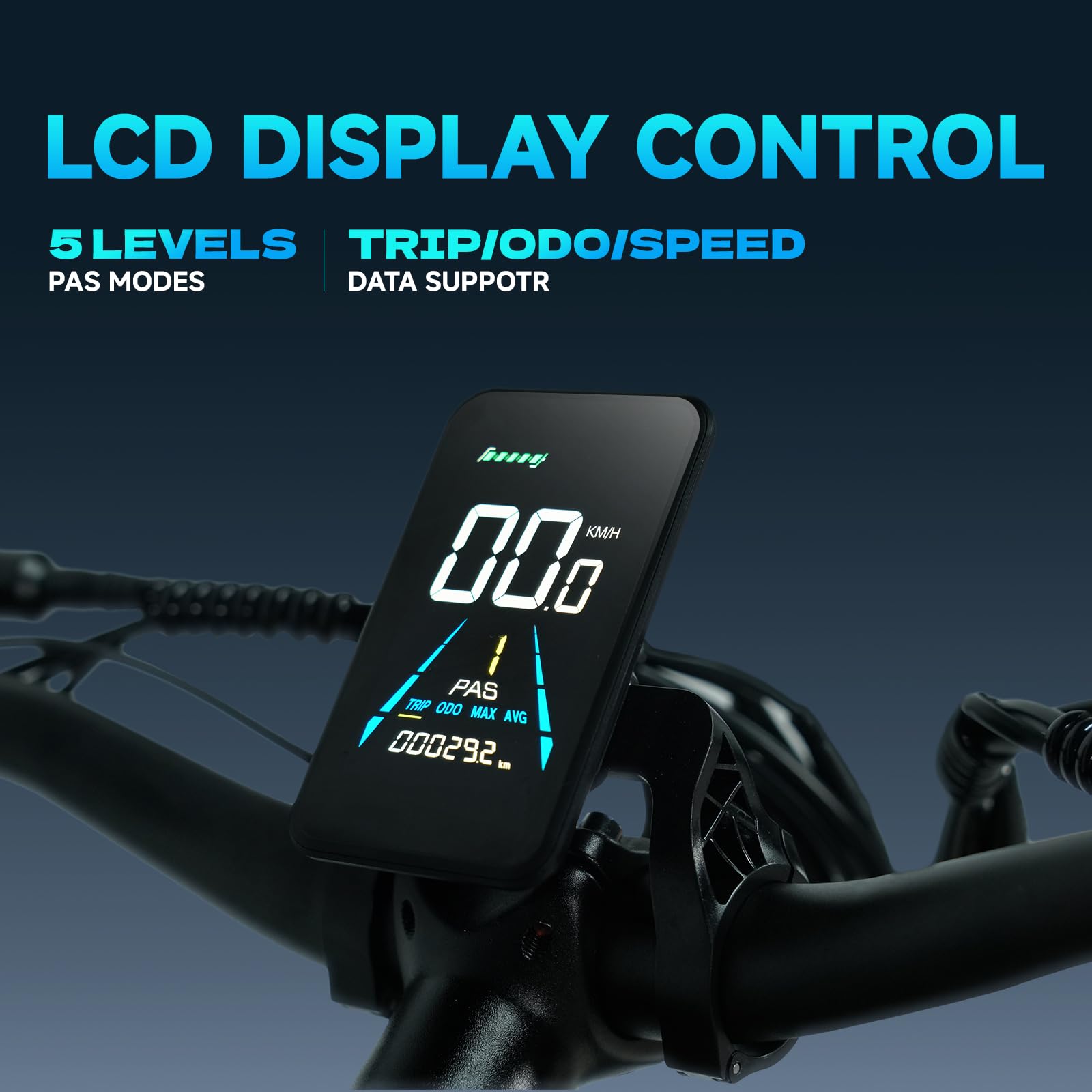 Lohang Elektrofahrrad für Erwachsene, 26-Zoll-Mountainbike, 52 V 19 Ah/21 Ah Akku, Reichweite bis zu 40/80/90 km, Doppelstoßdämpfer, 7 Gänge, Strand- und Schnee-Elektrofahrrad