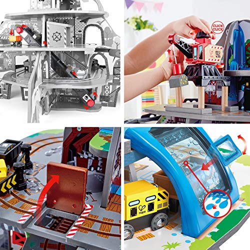 Riesige Bergmine von Hape | Buntes 32-teiliges Fantasie- und Eisenbahnspiel aus Holz | Spielzeugzug für Kinder, E3753 – Bild 4