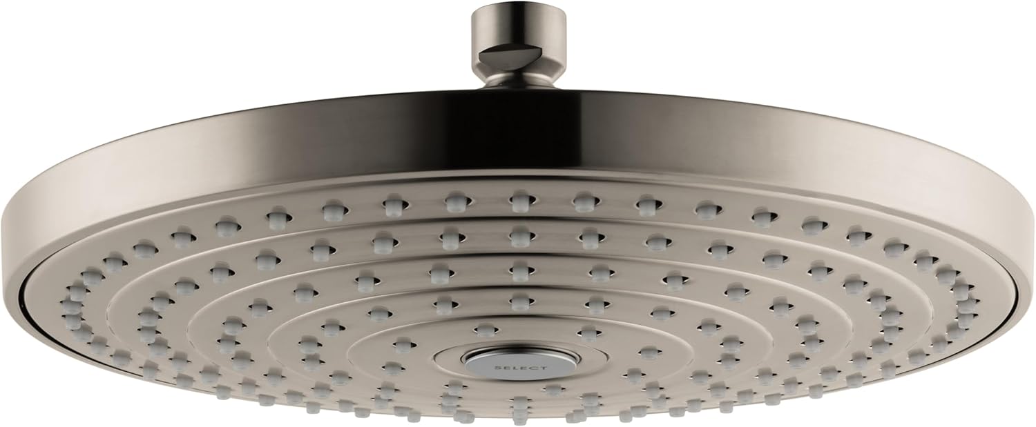 hansgrohe Raindance Select S 10-inch Showerhead Premium Modern 2-Spray RainAir, Rain Air Infusion with Airpower with QuickClean in Brushed Nickel, 04720820